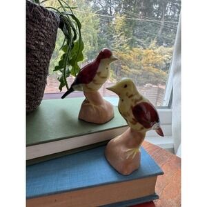 VTG Limoges France? Japan? Porcelain Bird Salt and Pepper Shakers Set Red Yellow